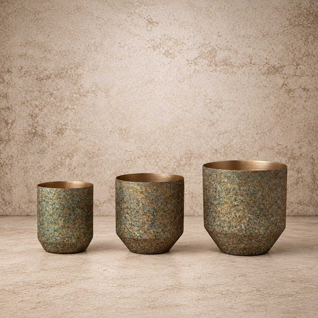 Metal Mica Flakes Planter