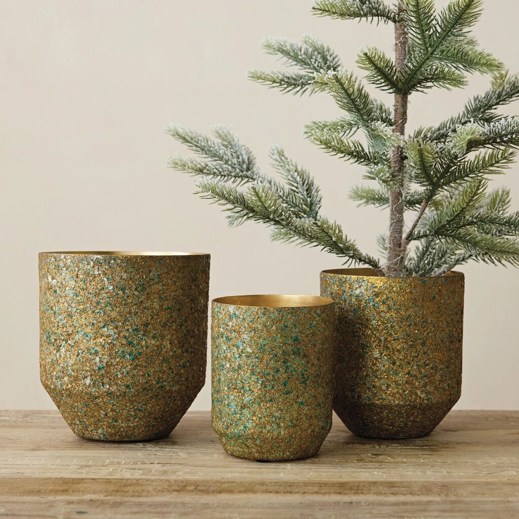 Metal Mica Flakes Planter