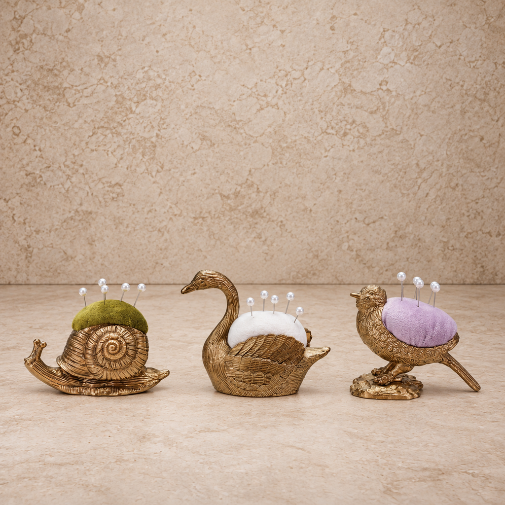 Velvet Pin Cushion + Pearl Head Pins