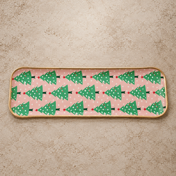 Enameled Metal Tree Patter Tray