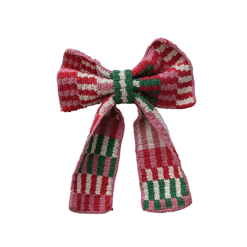 Cotton Crocheted Clip-on Bow