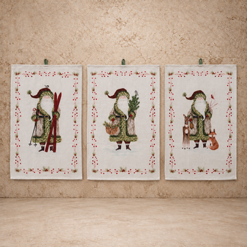 Assorted Slub Tea Towel with Santa