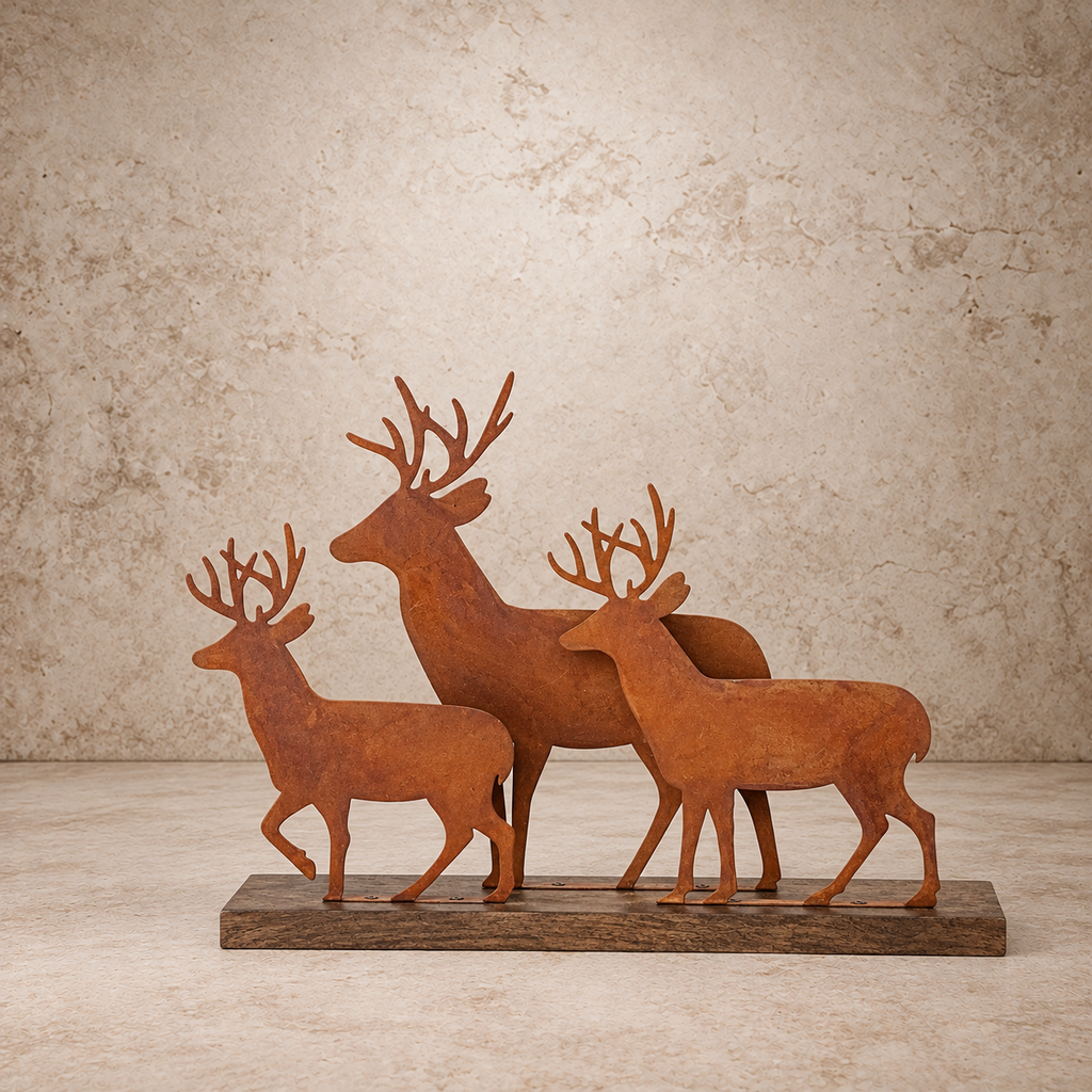 Rustic Trio Deer Table Decor