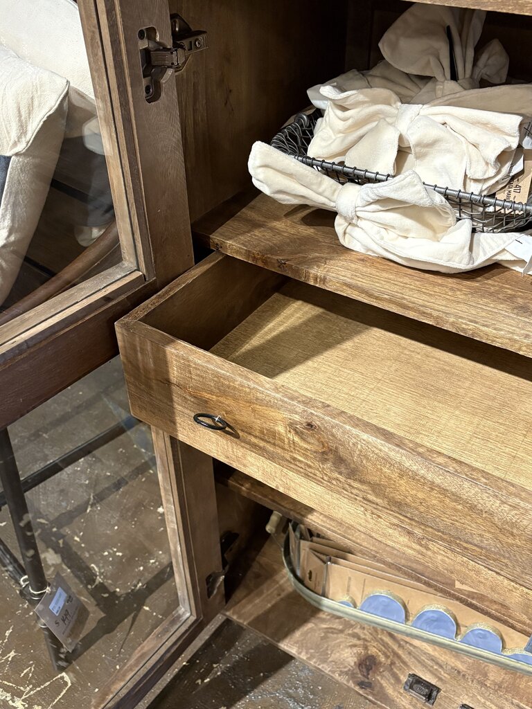 Tall Two Arched Glass Door Cabinet