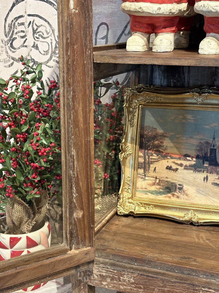 Pretty Light Wood Two Glass Door Cabinet