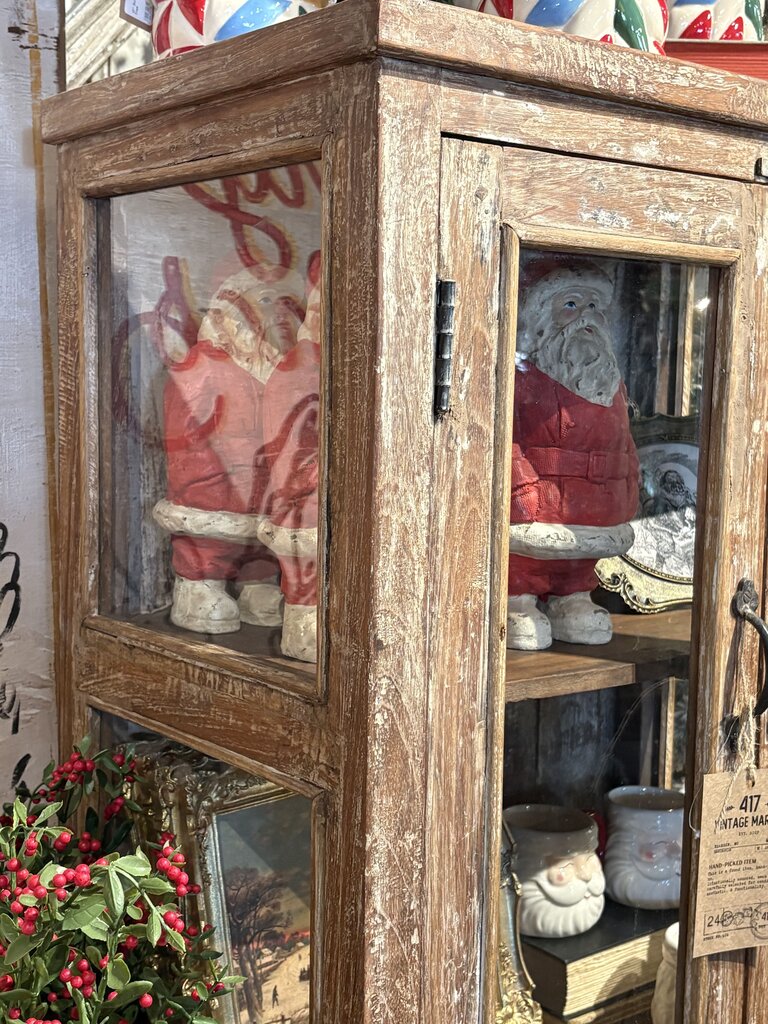 Pretty Light Wood Two Glass Door Cabinet