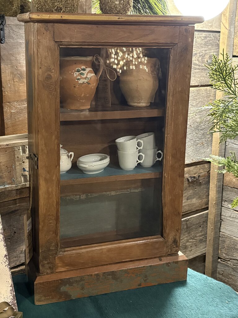 Skinny Single Glass Door Mini Cabinet / Shelf