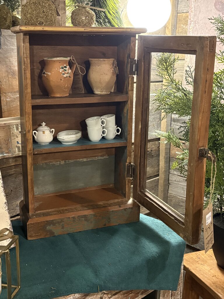 Skinny Single Glass Door Mini Cabinet / Shelf