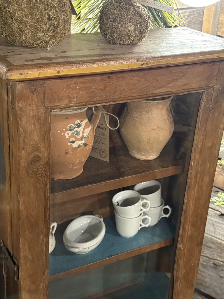Skinny Single Glass Door Mini Cabinet / Shelf