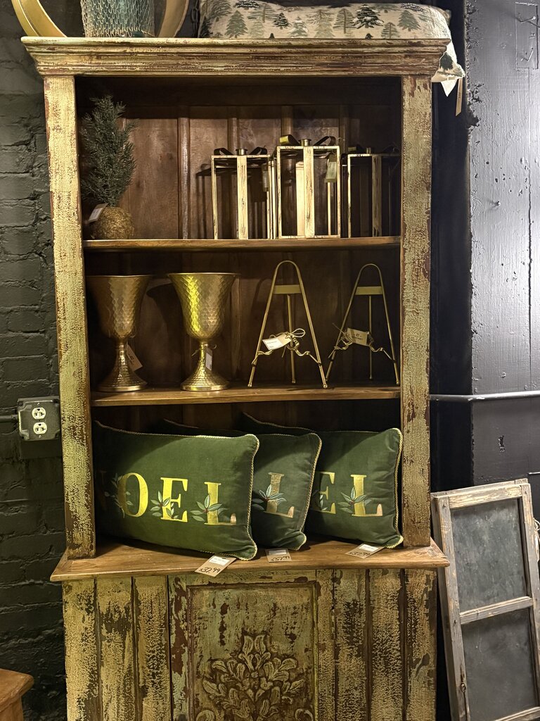 Beautiful Carved Wood Single Door Bookshelf