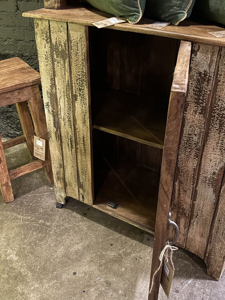 Beautiful Carved Wood Single Door Bookshelf