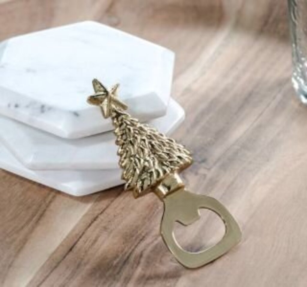 Gold Christmas Tree Bottle Opener