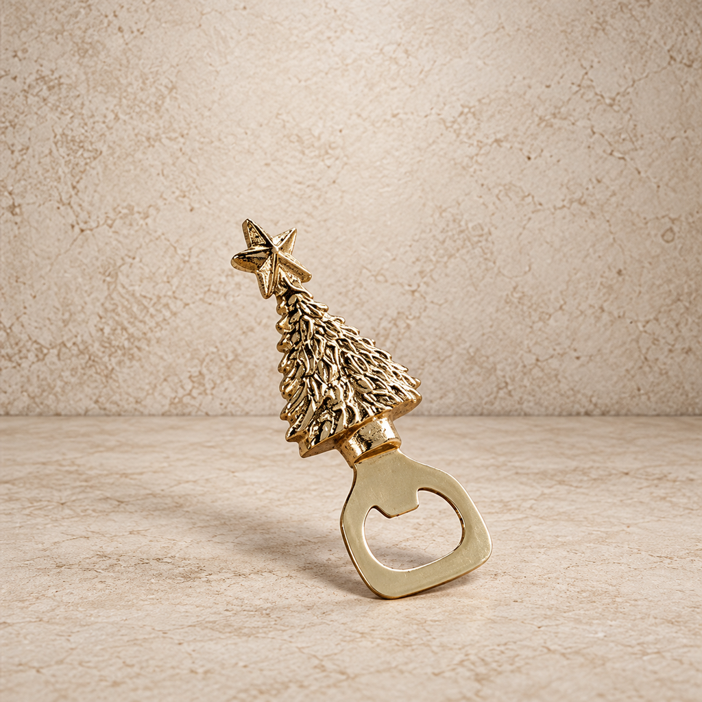 Gold Christmas Tree Bottle Opener
