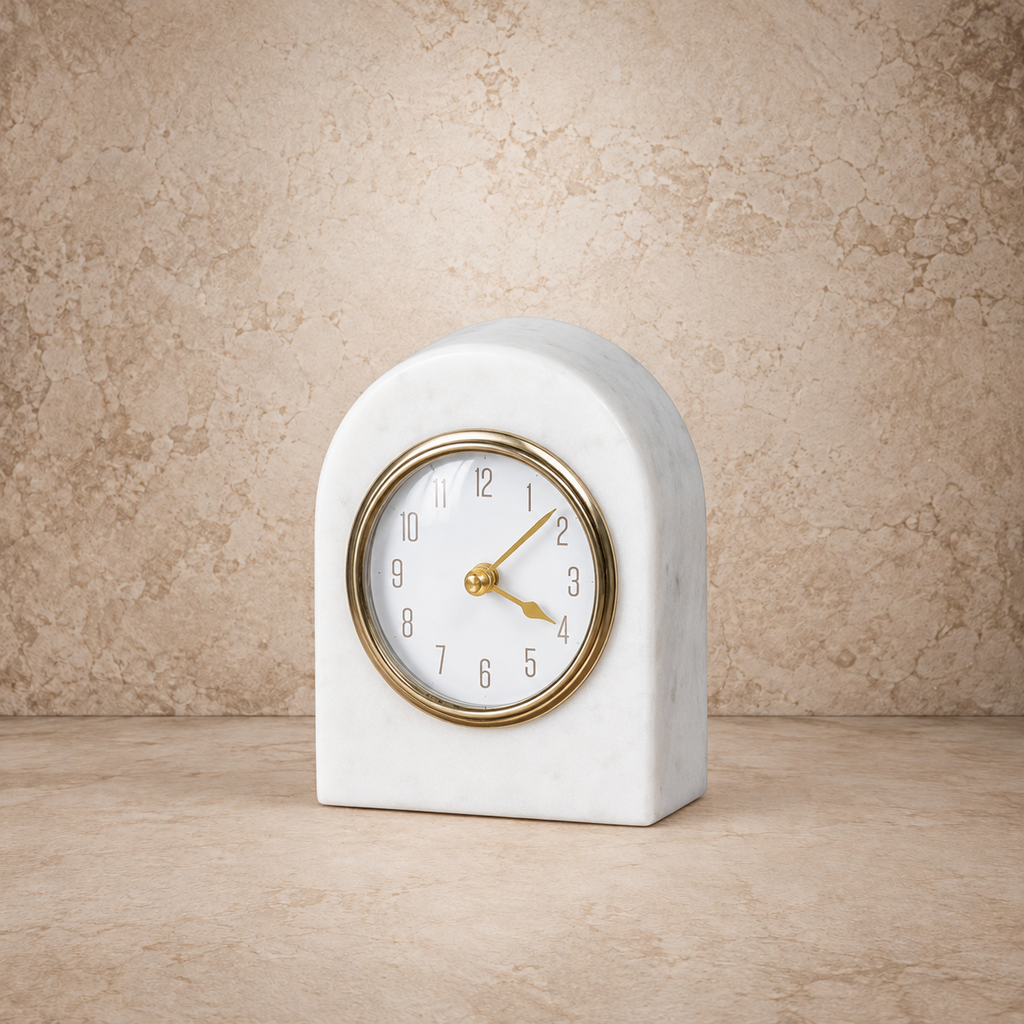 6" Marble Tabletop Clock