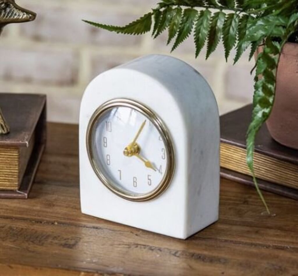 6" Marble Tabletop Clock
