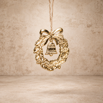 Metal Gold Wreath Ornament