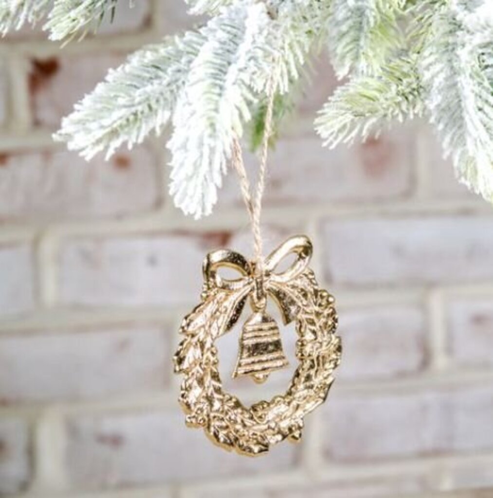 Metal Gold Wreath Ornament