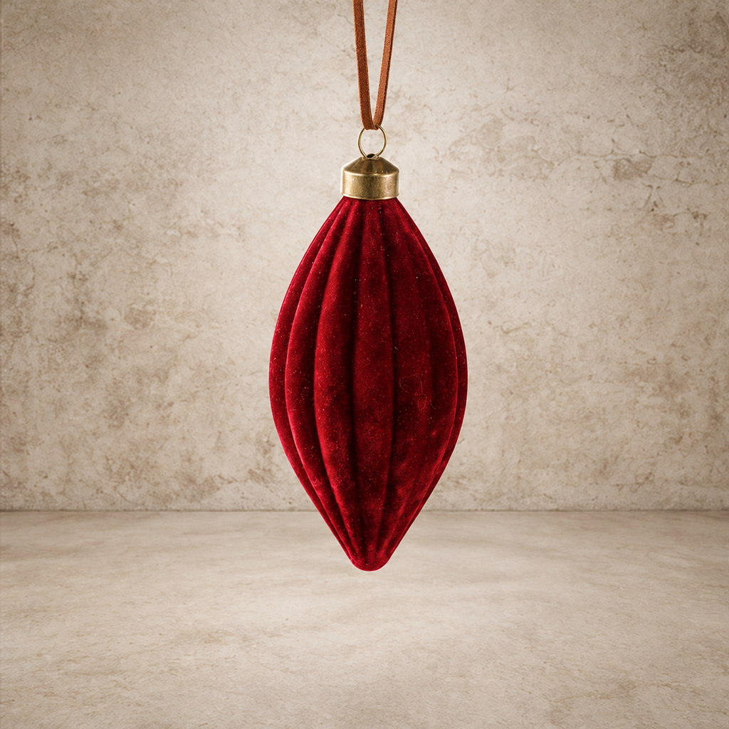 Red Velvet Oval Ornament