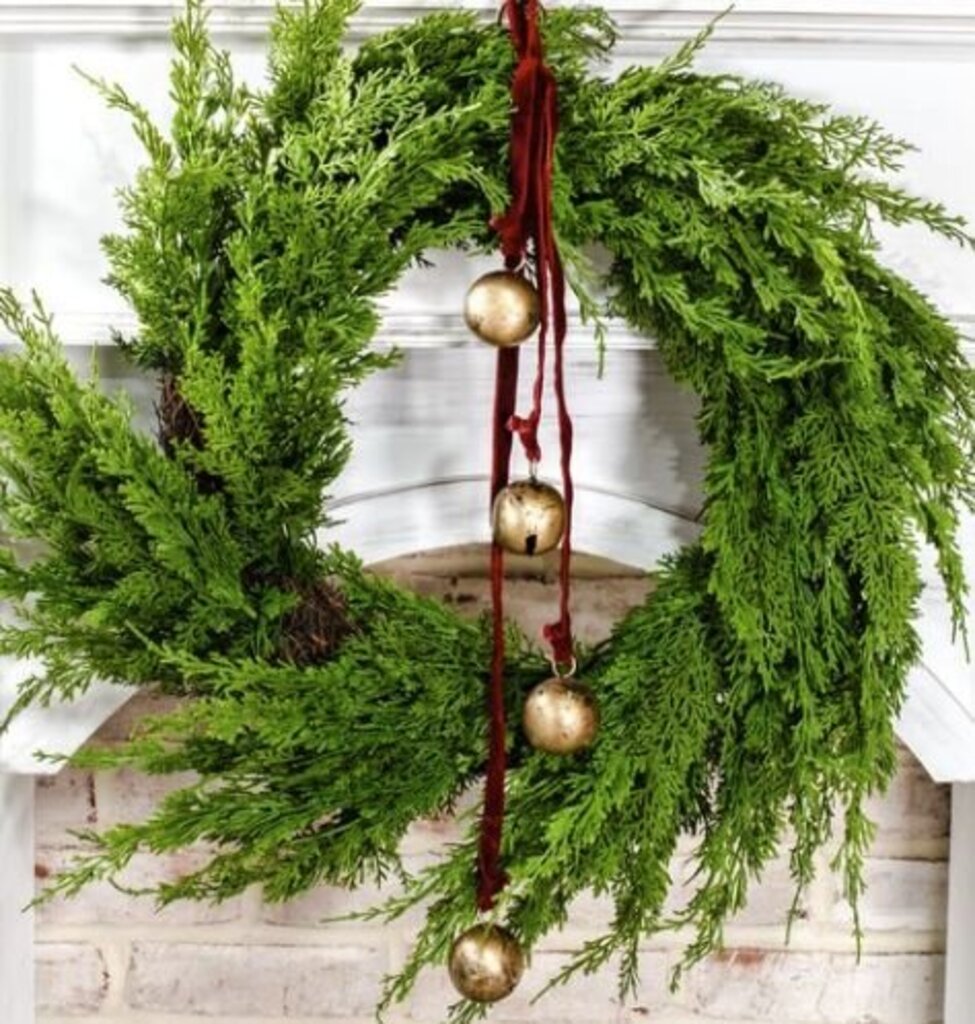 Burnt Gold Maroon Velvet Four Bell Hanger