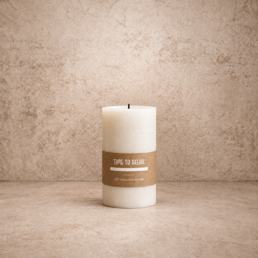 Wide 8" LED Pillar Candle