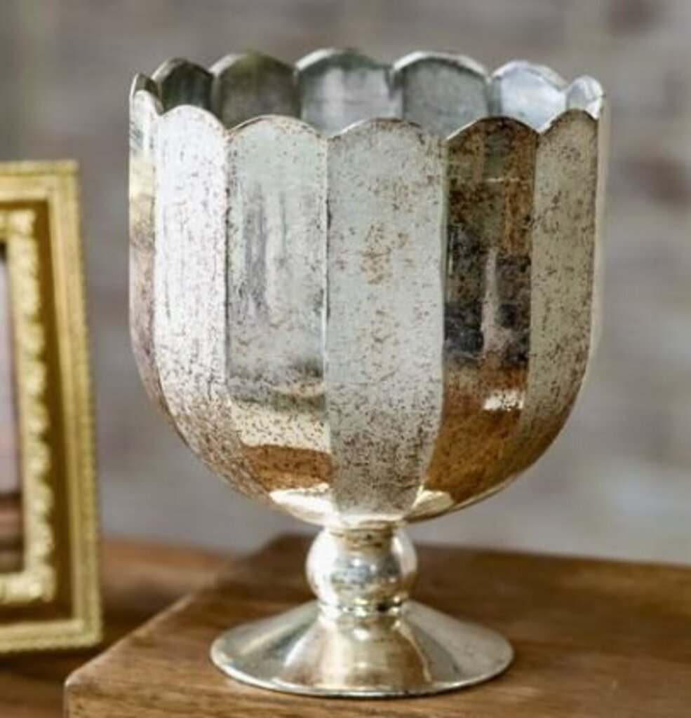 Scalloped Glass Candle Cup