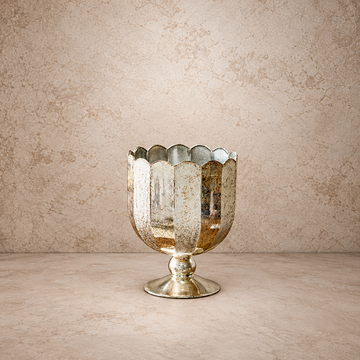 Scalloped Glass Candle Cup