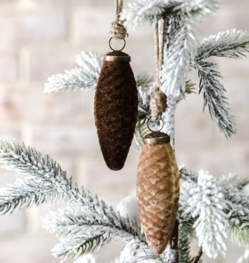 Assorted 4" Flocked Pinecone