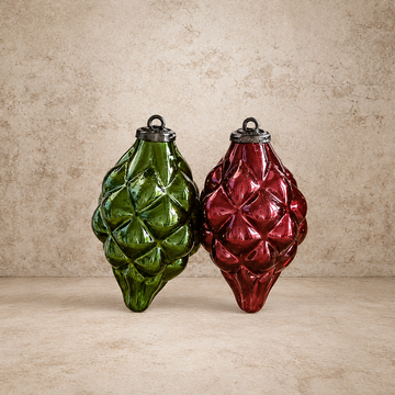 Colored Glass Check Ornament