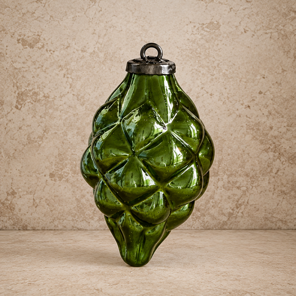Colored Glass Check Ornament