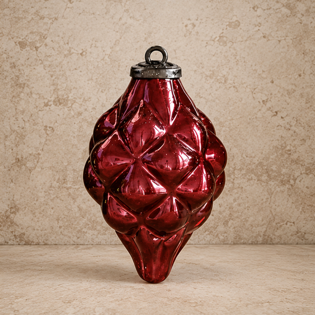 Colored Glass Check Ornament