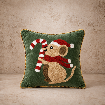Velvet Christmas Mouse Pillow