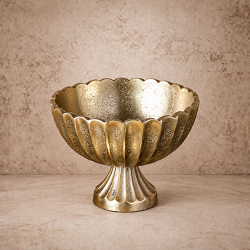 6" Gold Stripe Footed Bowl