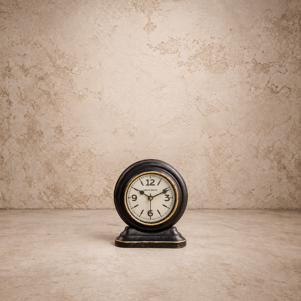 Black & Gold Table Clock