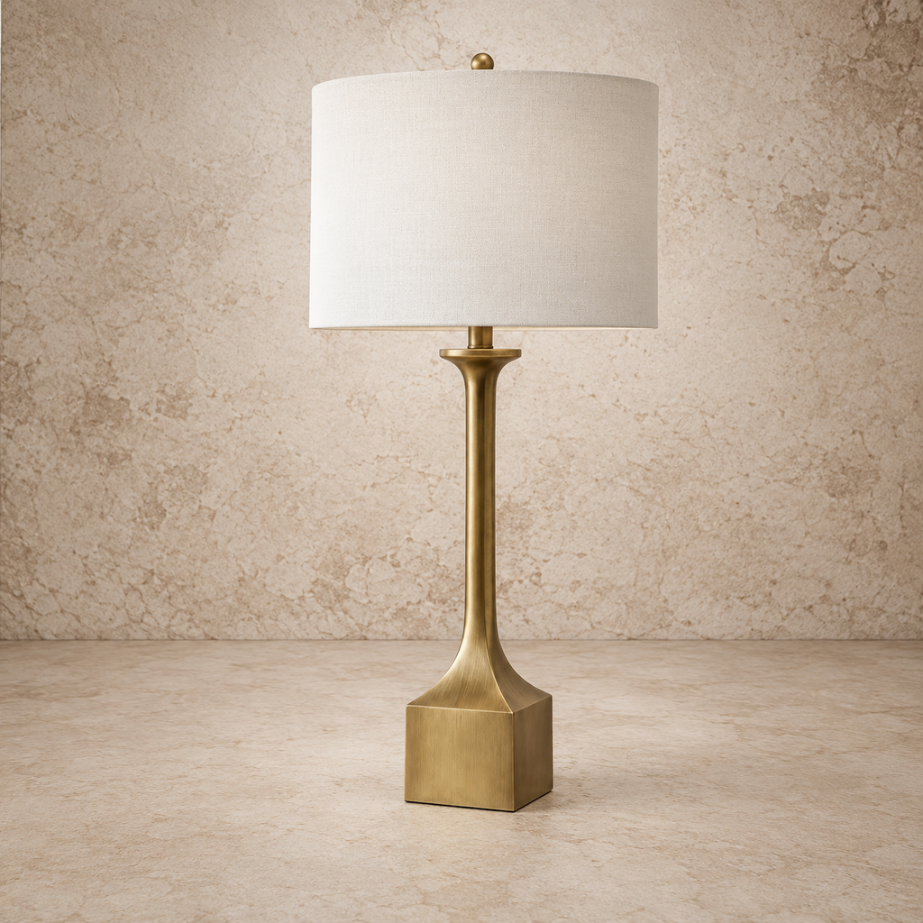 Tall Gold Resin Table Lamp