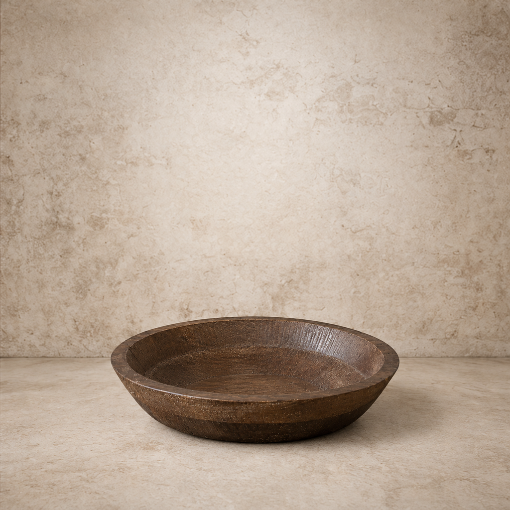 Textured Dark Mango Wood Bowl