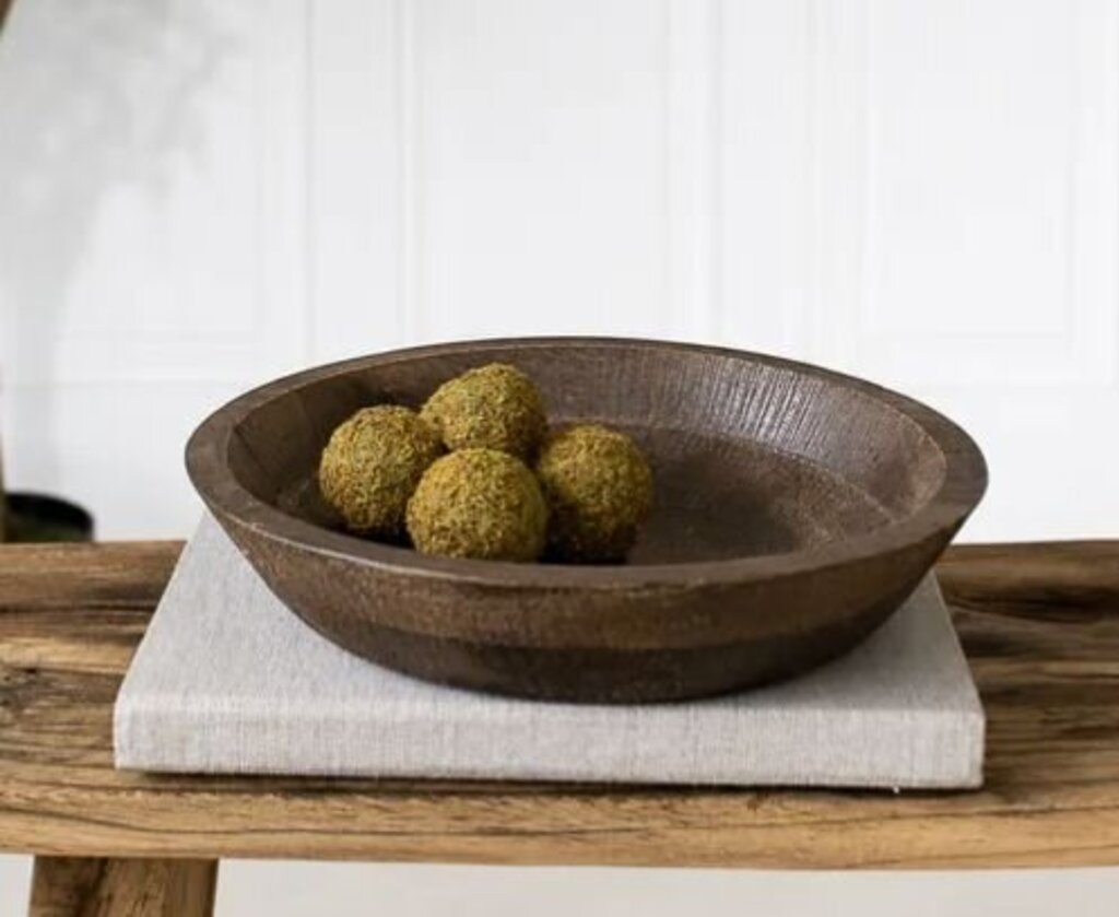 Textured Dark Mango Wood Bowl