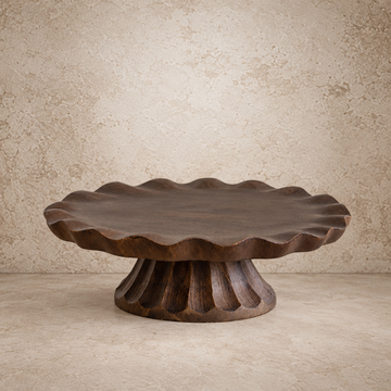 Dark Mango Wood Cake Plate