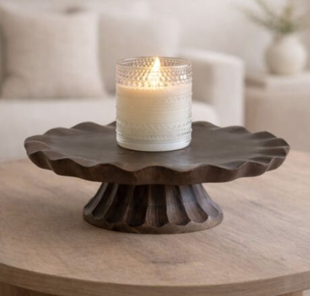 Dark Mango Wood Cake Plate