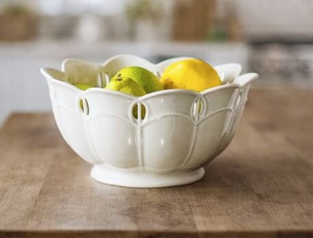 Scallop Top Ivory Deco Bowl