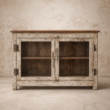 Lovely Wooden Two Door Glass Cabinet