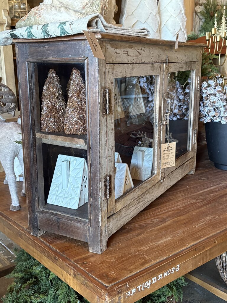 Lovely Wooden Two Door Glass Cabinet