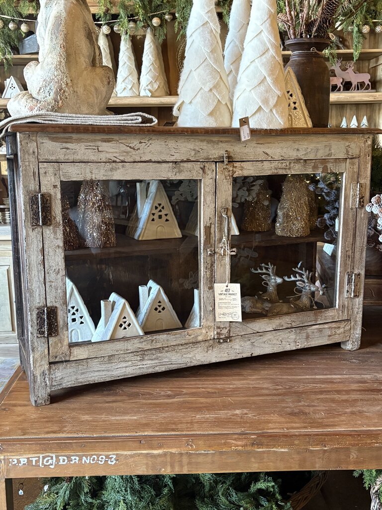 Lovely Wooden Two Door Glass Cabinet