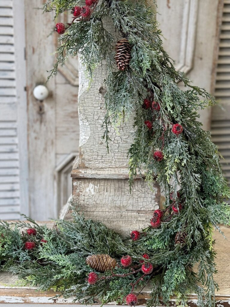6' Shining Balsam Berry Garland