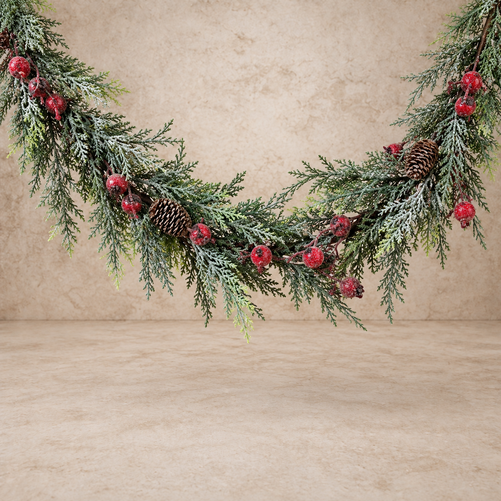 6' Shining Balsam Berry Garland