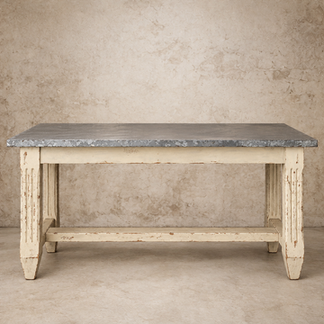 Amazing Wood Table with Galvanized Wrapped Top