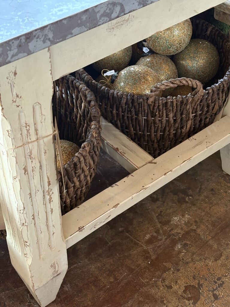 Amazing Wood Table with Galvanized Wrapped Top