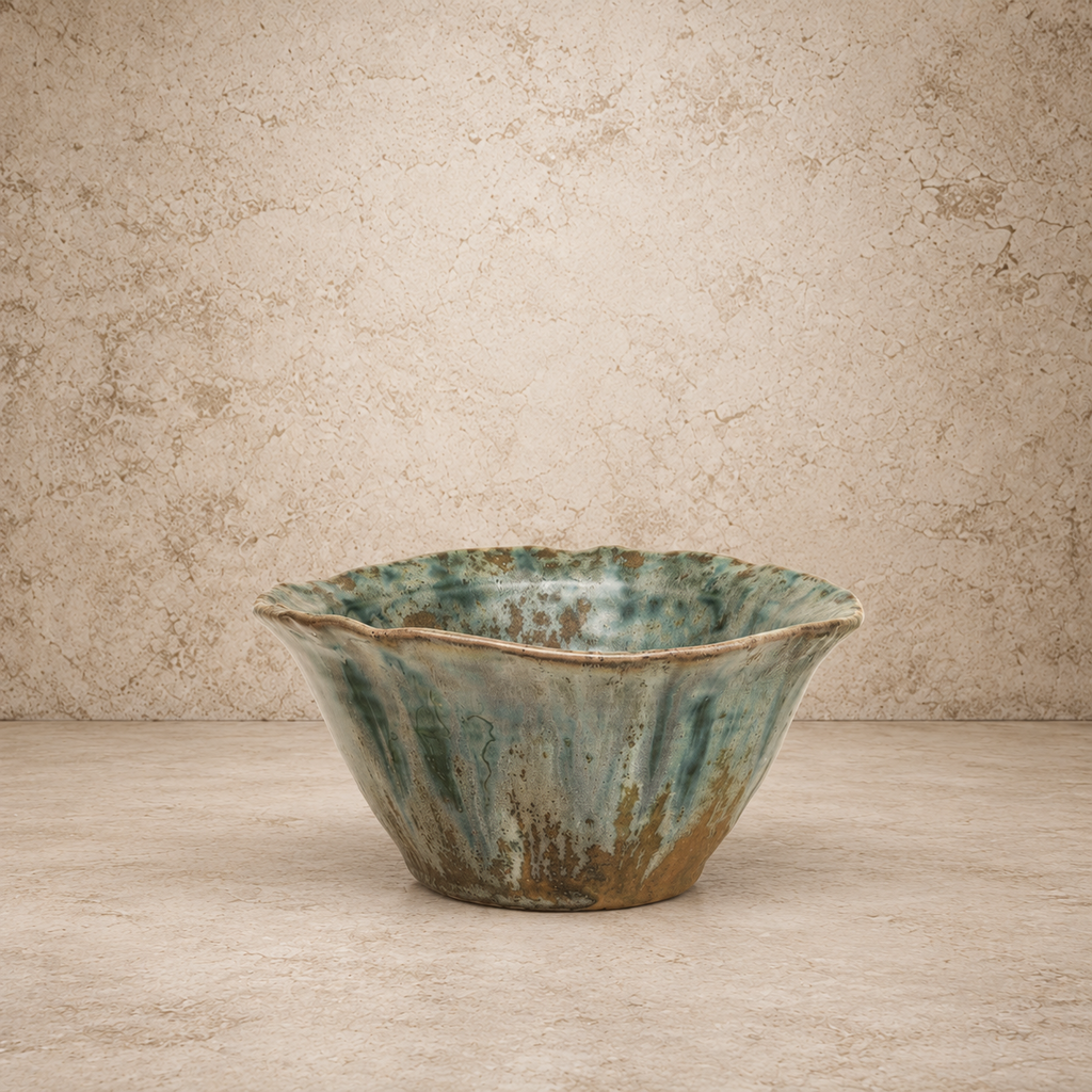 Reactive Crackle Glaze Bowl