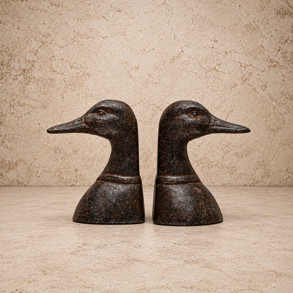Cast Iron Duck Head Bookends (Set of 2)