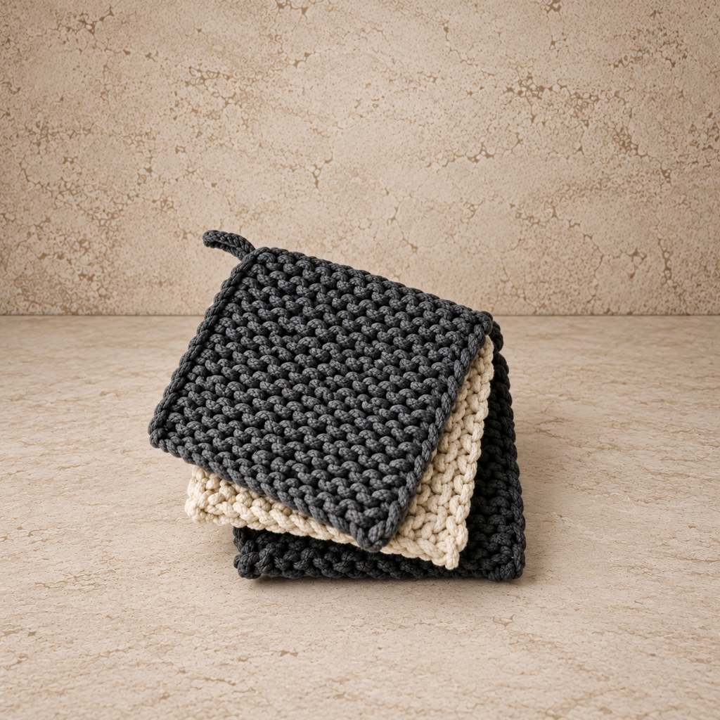 Square Cotton Crocheted Pot Holder