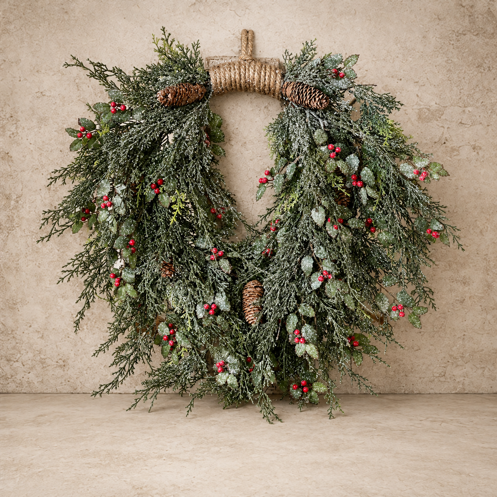26" Holly Hill Cedar Hanging Wreath